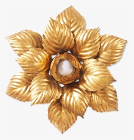 Golden Flower Wall Light   Src Https - Artificial Flower, HD Png Download, Transparent PNG